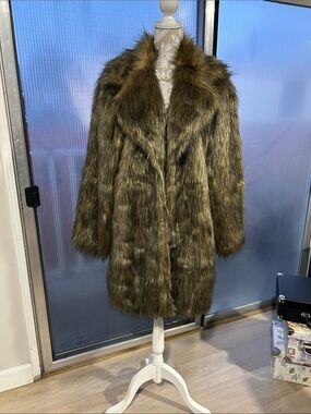 Olive Brown Faux Fur Teddy Coat for Women